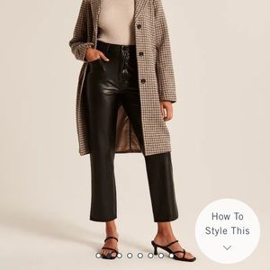 Curve Love Vegan Leather Ankle Straight Pants